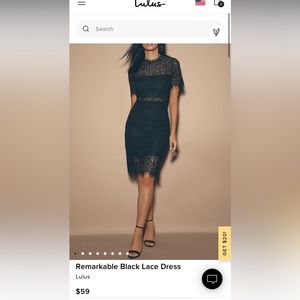 Lulu’s XS black lace midi dress